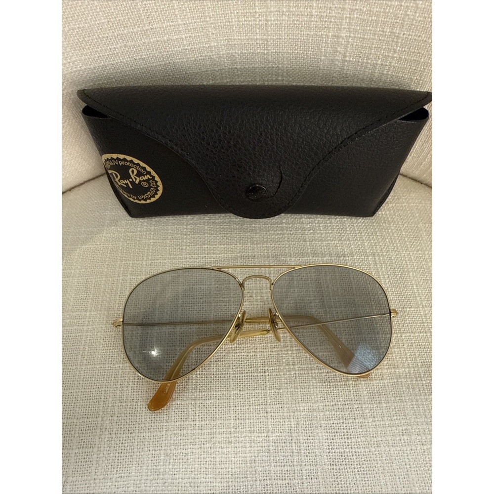 Vtg 1960's 58[]14mm B&L RAY-BAN Arista Photocromatic Aviator Sunglasses READ‎